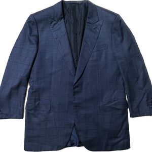Brioni Blue Windowpane Jacket
